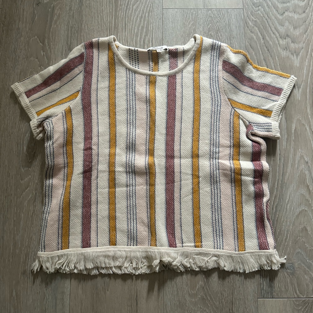 Madewell Sweater Top Fringe Hem
